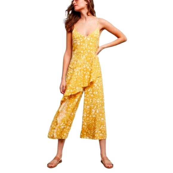 Maeve Women Brittany Cropped Jumpsuit Sz 2 Adj Skinny Straps Wide Leg Open Back - Picture 14 of 16